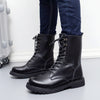 Winter high top men's shoes leather military boots men's plus fleece high top Martin boots