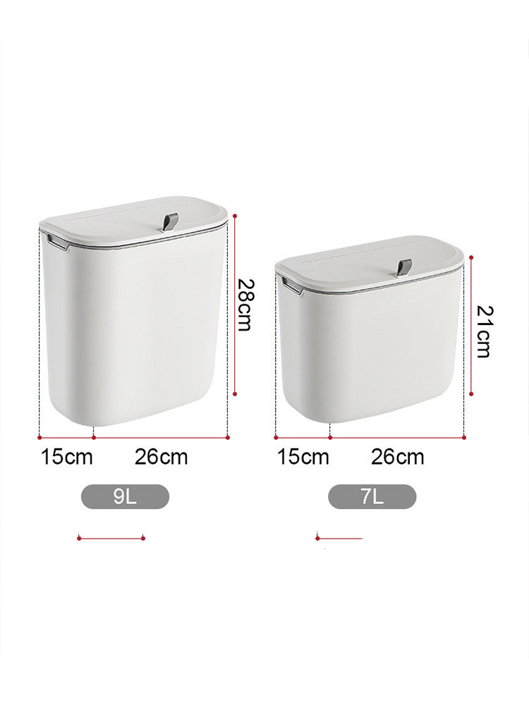 Kitchen Trash Can Wall-mounted Household Kitchen Waste Storage Bin With Lid