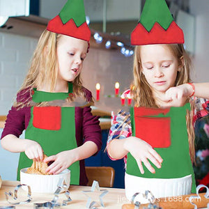 Christmas Elf Apron Kids Dress Up Set