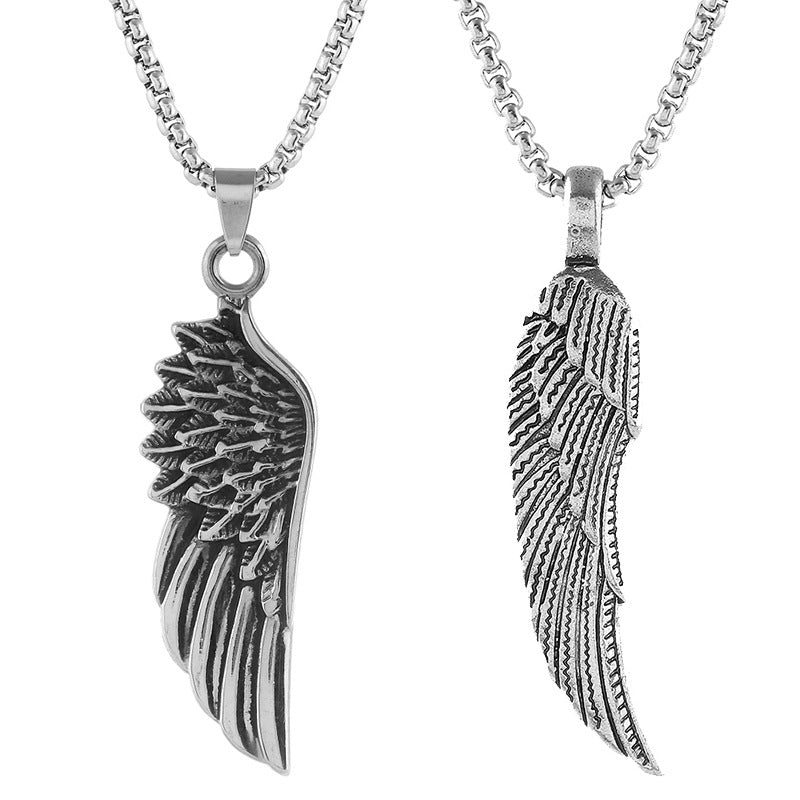 Hip-hop personality trendy brand men's feather necklace