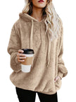 long-sleeved hooded solid color sweater