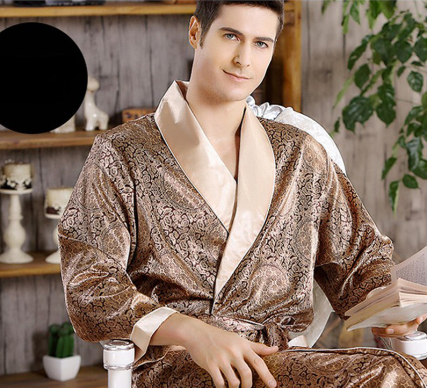 Men's silk nightgown summer