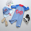 Children's Navy Striped Swimsuit Kids Surfing Suit Spa Set