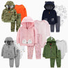 Hooded Long Sleeve Jacket Bodysuit Three Piece Kids' Suit