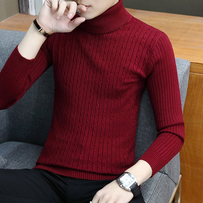 Slim-fit Sweater Men High Neck Bottoming T-shirt Sweater Men