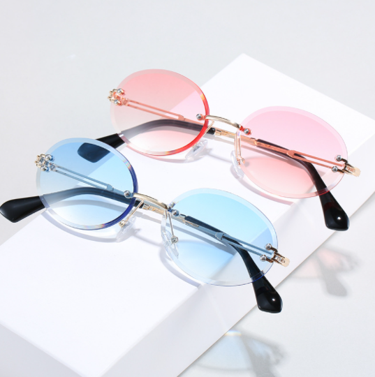 Frameless Personality Small Round Frame Explosive  Women