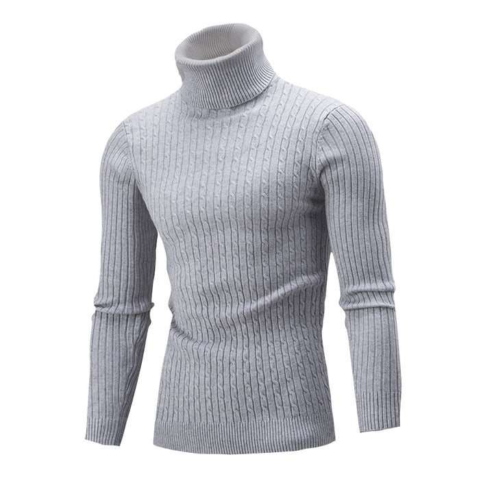 Sweater Twist Knit Sweater Slim-fit High Neck Knit