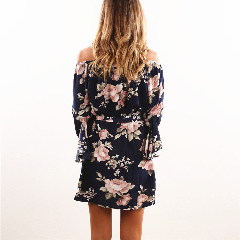 Printed Loose Belt Dress.