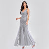 Long Dress Sleeveless V-neck Embroidered Sequin Slim Mermaid Dress