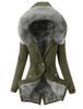 Hooded Drawstring Plush Jacket Women