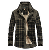 Men Thicken Warm Fleece Jackets Coats Pure Cotton Plaid Jacket Military Clothes