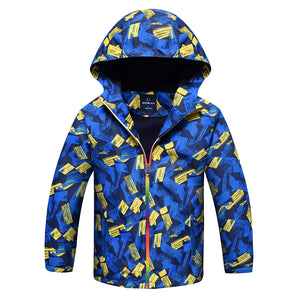 Boys' Outdoor Sports Windbreaker With Warm Waterproof Cloth