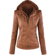 Europe Hot Removable Solid Leather Jacket Lapel Ms.