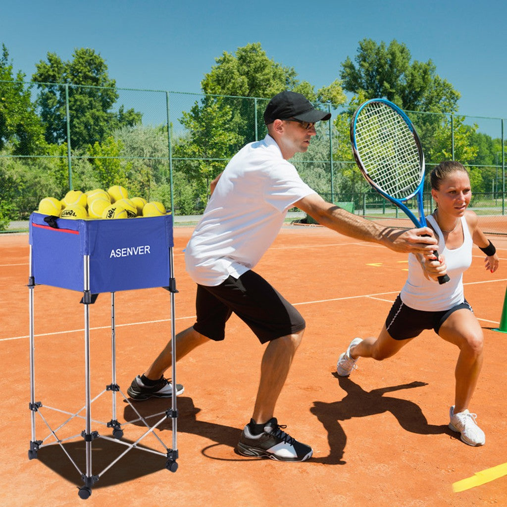 Tennis Trolley (Up To 160 Balls) Tennis Basket Portable Including Tote