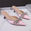 Rhinestone Bow Toe Satin Tip Sandals