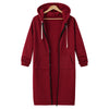 Hooded Long Sleeve Sweater Fleece Long Jacket