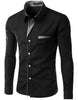 Striped Decoration Mens Shirts