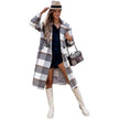 Checked Mid-length Coat Lapel Tie Woolen Coat