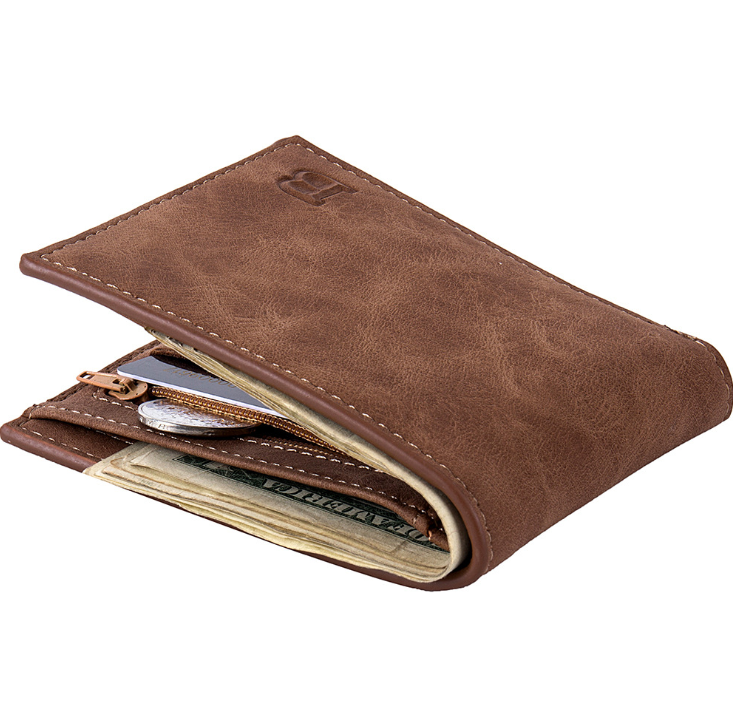 Fashion Alpscommerce Men Wallets Mens Wallet with Coin Bag Zipper Small Money Purses New Design Dollar Slim Purse Money Clip Wallet