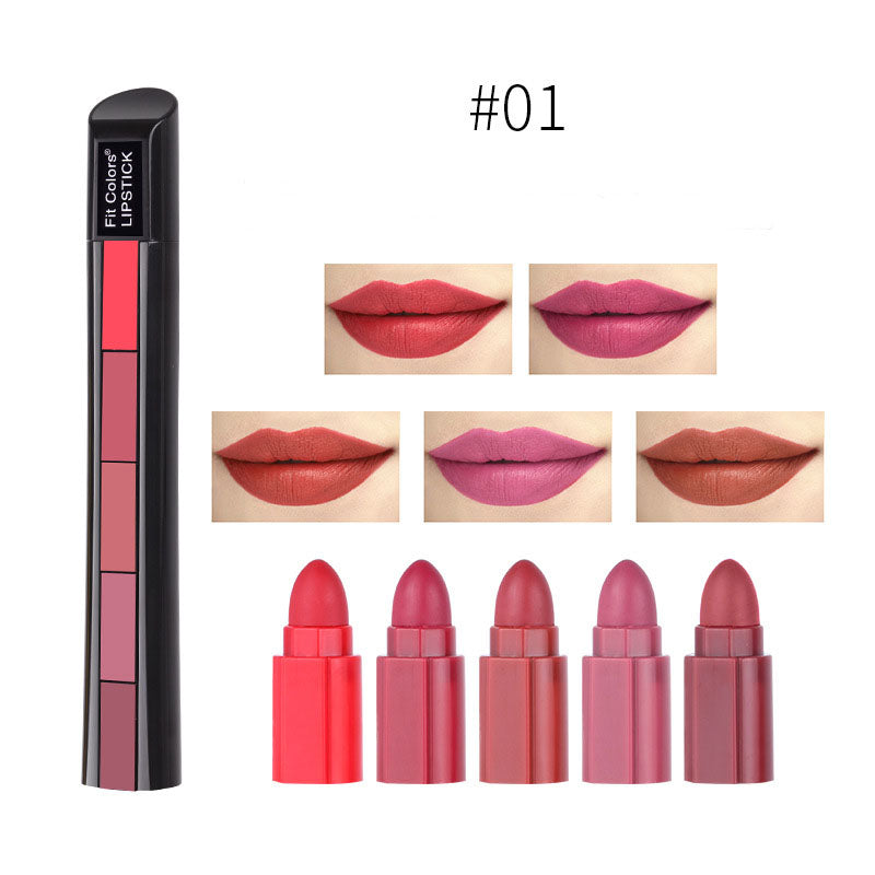 Matte 5-color Lipstick Set long Lasting Waterproof  Red Lipstick