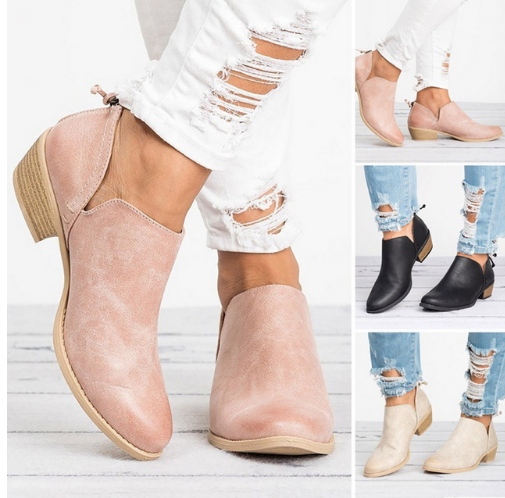 Women Shoes Retro High Heel Ankle Boots