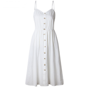 Suspender Button Pocket Halter Dress