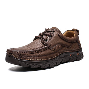 Suede Leather Lace-up Outdoor Casual Shoes Men's Big Toe Shoes