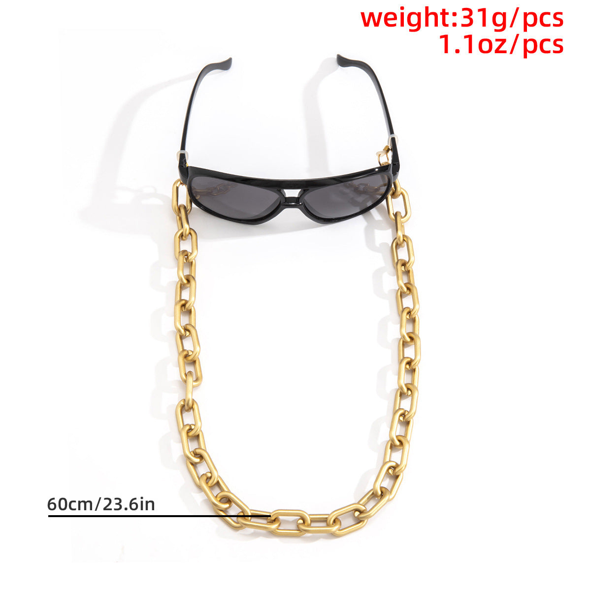 Matte Thick Cross Chain Glasses Chain Hip-hop Hollow Single-layer Geometric Accessories