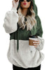 Women's Casual Round Neck Rope Hooded Stitching Sweater Jacket