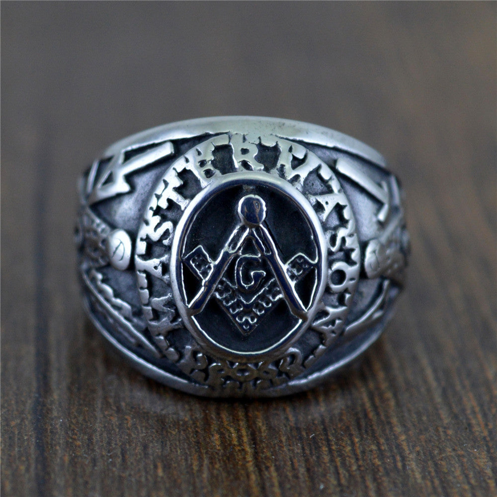 Fashion Jewelry Wholesale Hip Hop Style Ring Masonic Totem Ring Classic Trendy Men Bracelet