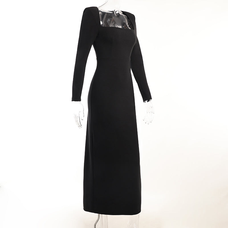 Square Neck Dress For Women With Spring Tall Stature