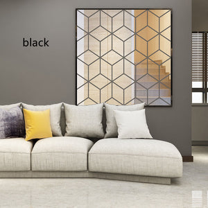 Diamond Mosaic TV Background Wall Mirror Wall Sticker