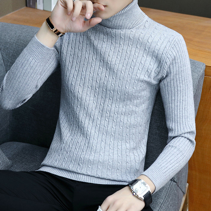 Slim-fit Sweater Men High Neck Bottoming T-shirt Sweater Men