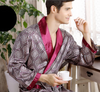 Men's silk nightgown summer