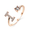 New Design Adjustable 26 Initial Letter Ring Fashion Jewelry For Women Simple Elegant Jewelry