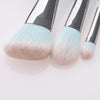 12 light blue makeup brushes