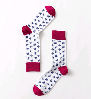 Contrast men's personality cotton socks geometric stockings