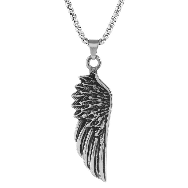 Hip-hop personality trendy brand men's feather necklace