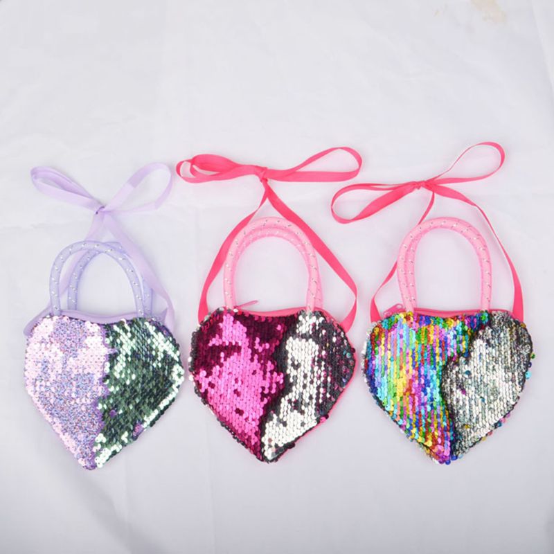 Cute Heart Shape Girls Kids Purse Handbag