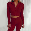 Women Hooded Long Sleeve Slim Sports Casual Suit