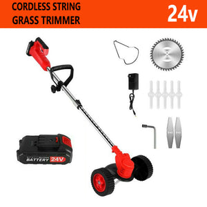 Electric Lawn Mower With Wheels Grass Trimmer Weeding Machine