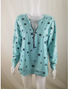 Star Print Long Sleeve Pullover Women's Sweatshirt