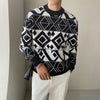 South Korea Light Ripening Wind Men's Geometric Jacquard Trend