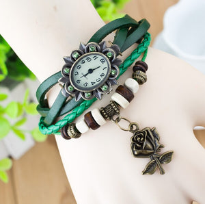 Fashionable Casual Ladies Watch Leather Wrapped Bracelet Epidermis Women Table Butterfly Pendants Wholesale Children Table