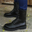 Winter high top men's shoes leather military boots men's plus fleece high top Martin boots