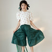 Korean Version Of Morandi Culottes Set Women's Big Kids Casual Pants Set