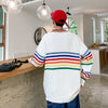 Rainbow Striped Long Sleeve Bottoming Shirt