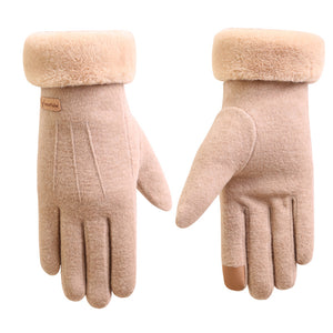 Alpscommerce cashmere full finger gloves women