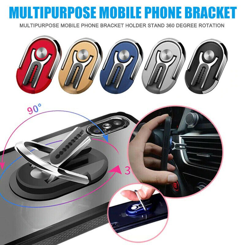 Universal Multipurpose Mobile Phone Holder Car Air Vent Grip Mount Stand Rotation Finger Ring Holder Bracket