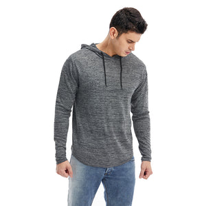 Long Sleeve Men Hoodies Autumn & Spring Pullover Elastic Hooded Men Sweatshirt